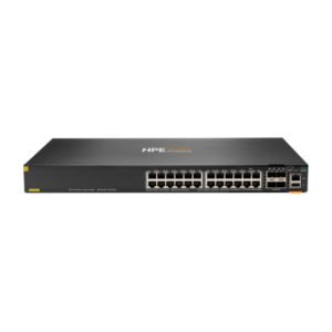 HPE Aruba Networking CX 6300F 24‑port 1GbE Class 4 PoE and 4‑port SFP56 Switch